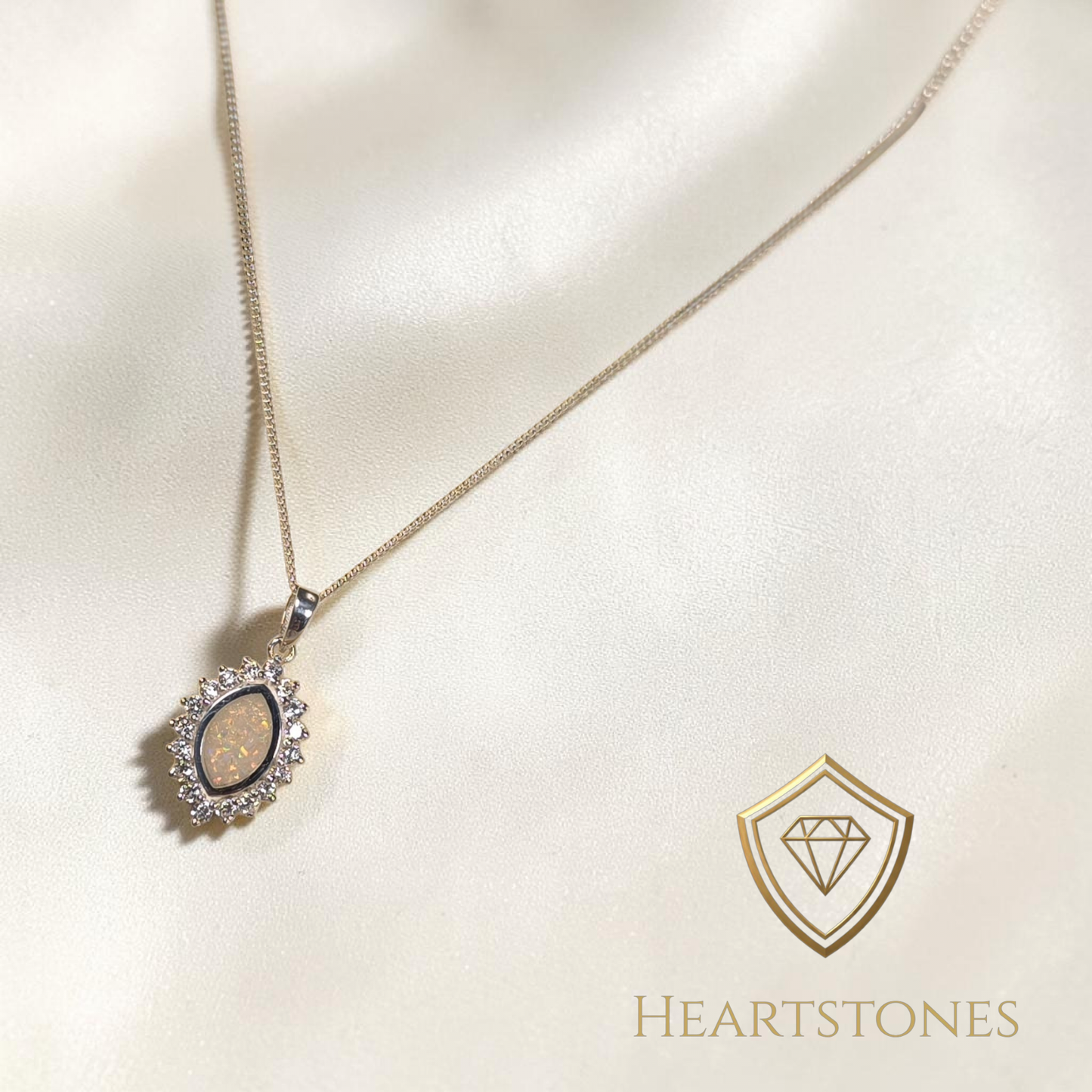 Memorial Marquise Necklace – Sterling Silver | Heartstones®