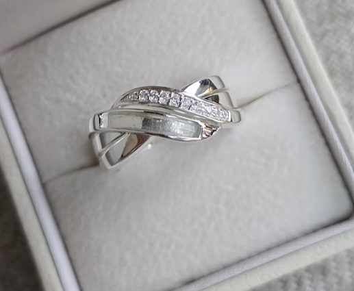 Memorial Double Crossover Ring – Sterling Silver | Heartstones®