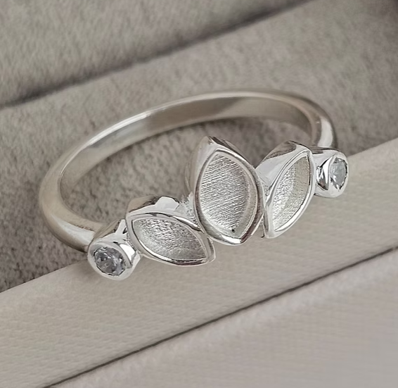 Memorial Trio Marquise Ring – Sterling Silver | Heartstones®
