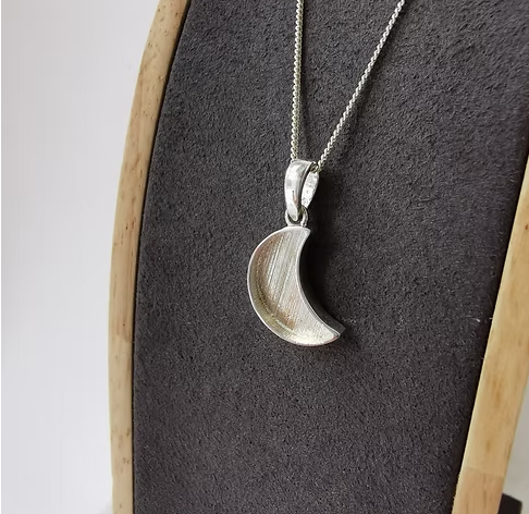 Memorial Crescent Moon Necklace – Sterling Silver | Heartstones®