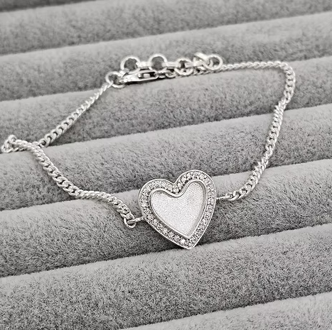 Memorial Halo Heart Bracelet – Sterling Silver | Heartstones®