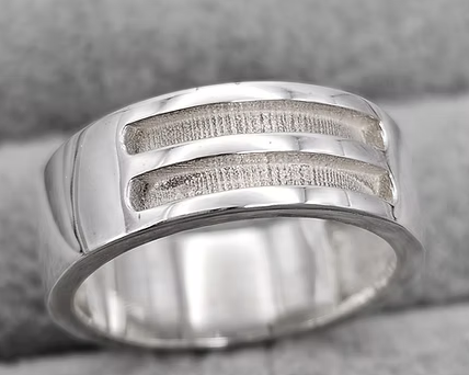 Memorial Double Bar 7mm Ring – Sterling Silver | Heartstones®