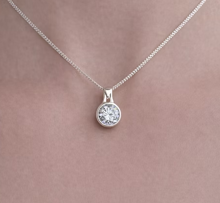 Memorial Round Secretly Set Necklace – Sterling Silver | Heartstones®