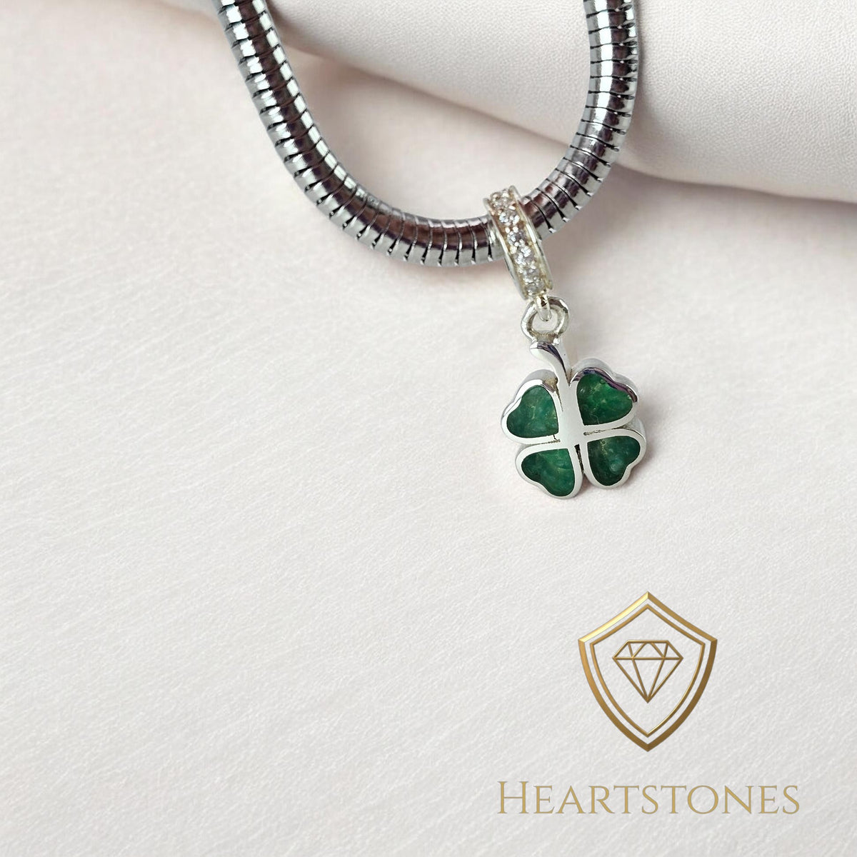 Memorial Four Leaf Clover Charm – Sterling Silver | Heartstones®
