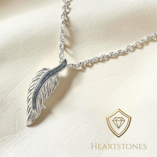 Memorial Feather Necklace – Sterling Silver | Heartstones®