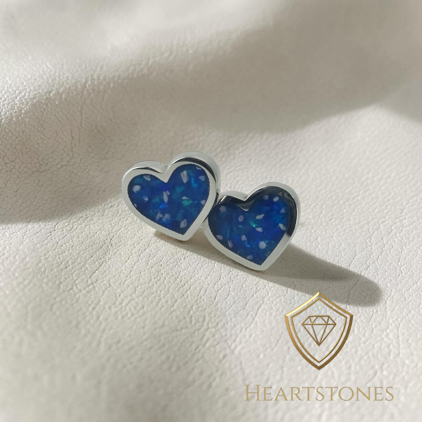 Memorial Heart Stud Earrings – Sterling Silver | Heartstones®