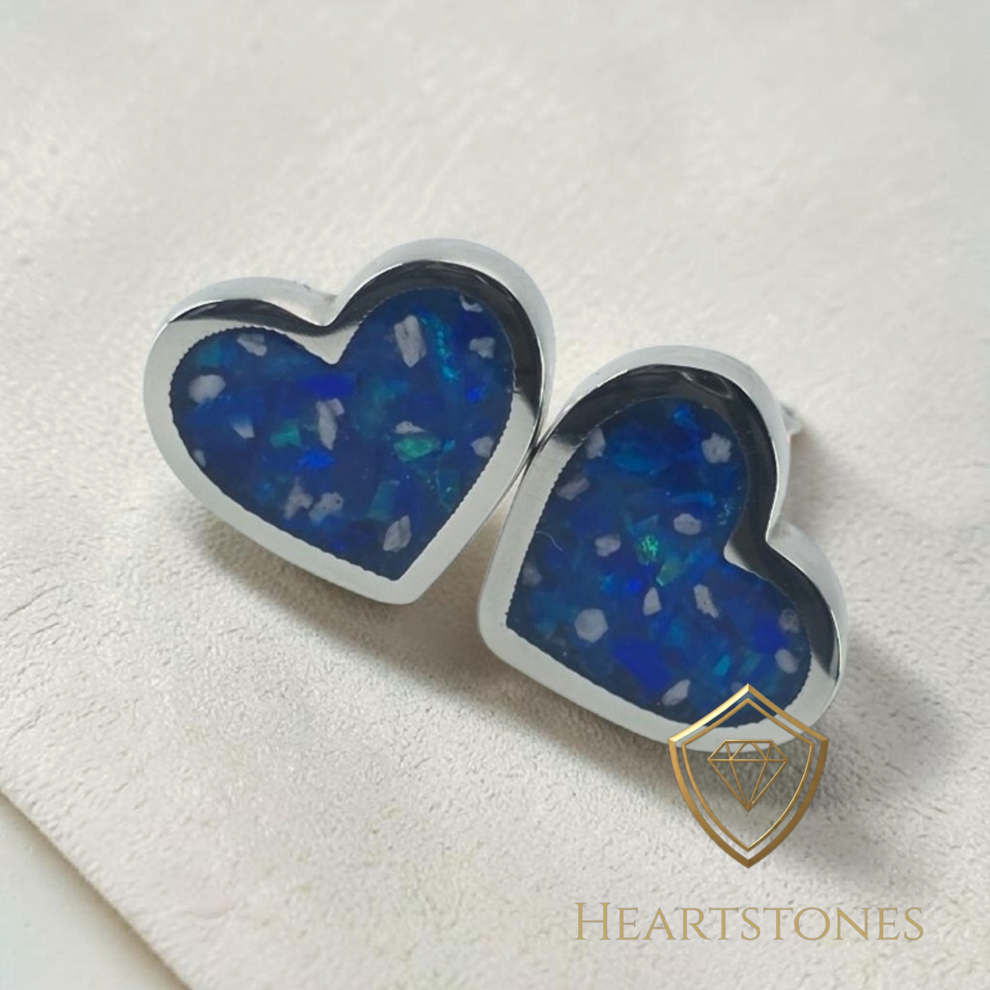 Memorial Heart Stud Earrings – Sterling Silver | Heartstones®