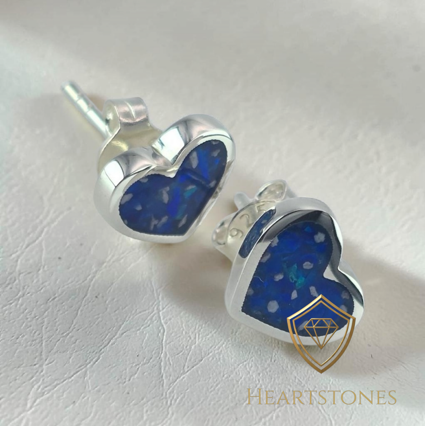 Memorial Heart Stud Earrings – Sterling Silver | Heartstones®