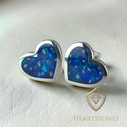 Memorial Heart Stud Earrings – 9ct Gold | Heartstones®