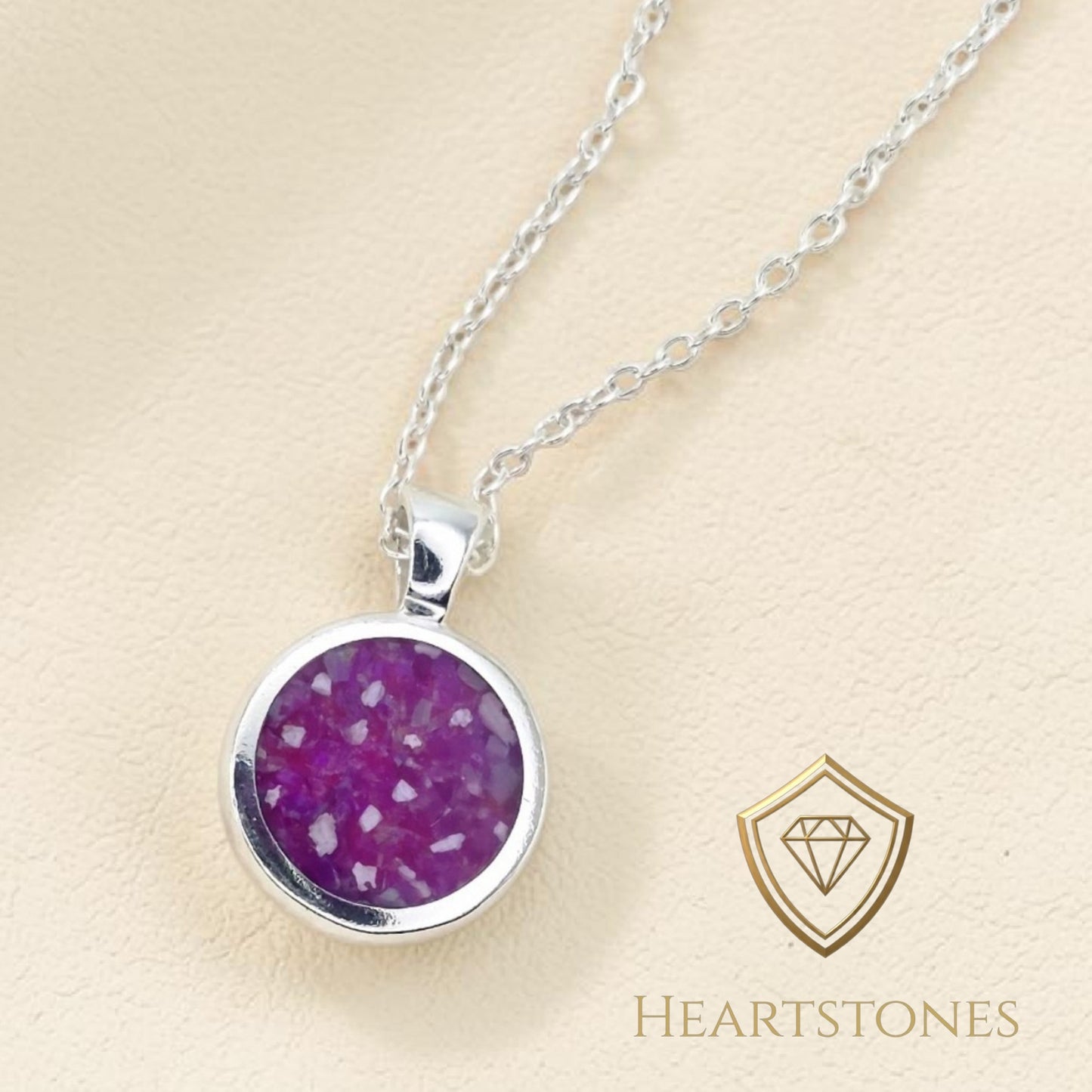 Memorial Round Necklace – Sterling Silver | Heartstones®