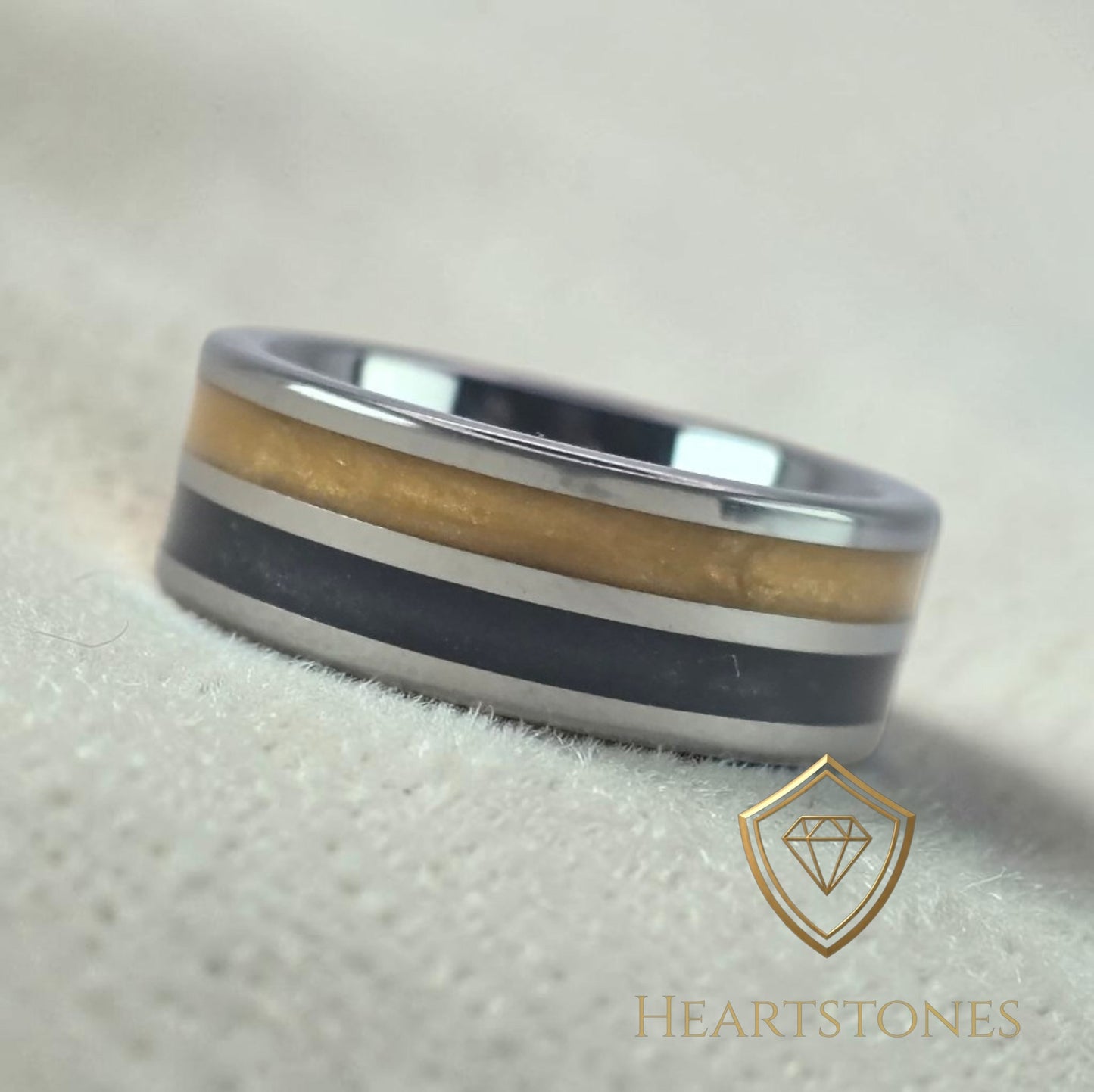 Memorial Double Inlay Ring – Tungsten | Heartstones®