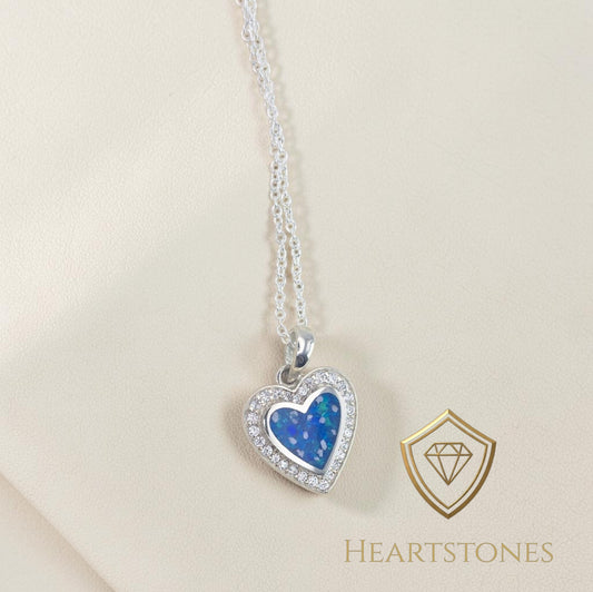 Memorial Heart CZ Necklace – Sterling Silver | Heartstones®