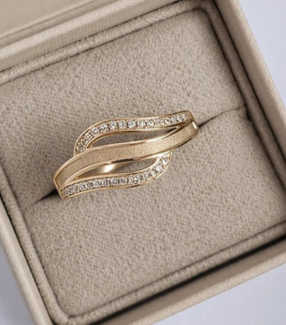 Memorial Triple Wave Ring – 9ct Gold | Heartstones®