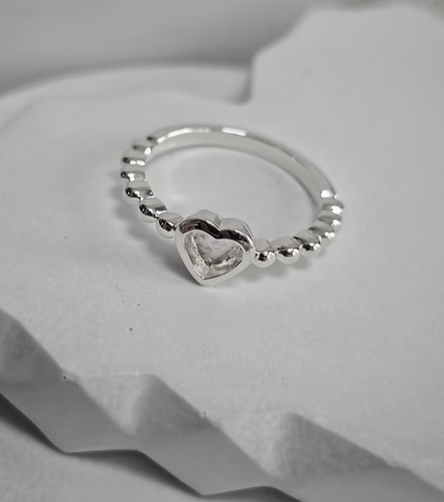 Memorial Bobble Heart Ring – Sterling Silver | Heartstones®