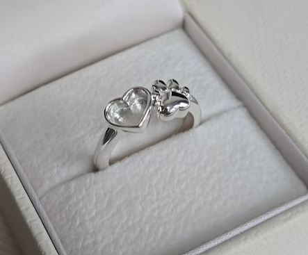 Memorial Paw Heart Ring – Sterling Silver | Heartstones®