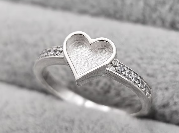 Memorial Heart CZ Ring – Sterling Silver | Heartstones®