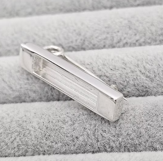 Memorial Oblong Bar Pin Brooch – Sterling Silver | Heartstones®