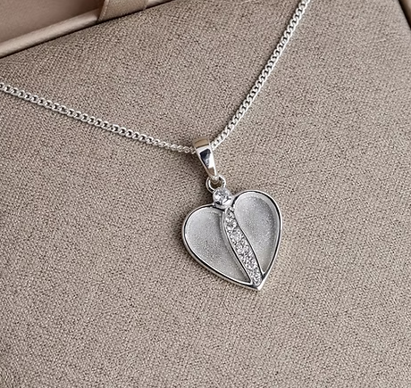 Memorial Split Heart Necklace – Sterling Silver | Heartstones®