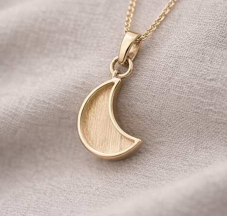 Memorial Crescent Moon Necklace  – 9ct Gold | Heartstones®