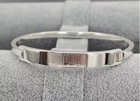 Memorial Solid Bar Bangle – Sterling Silver | Heartstones®