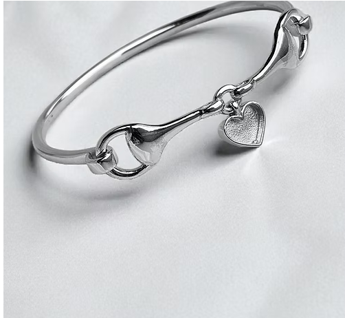 Memorial Horse Snaffle Bit Bangle – Sterling Silver | Heartstones®