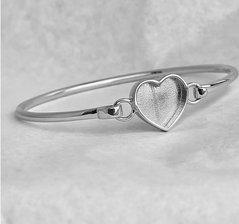 Memorial Heart Bangle – Sterling Silver | Heartstones®
