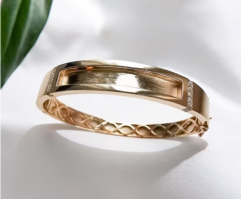 Memorial Solid Gold Bar Bangle – 9ct Gold | Heartstones®