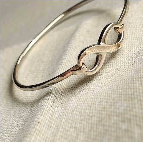 Memorial Solid Gold Infinity Bangle – 9ct Gold | Heartstones®