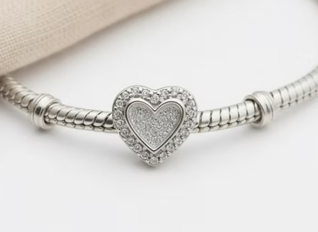 Memorial Halo Heart Charm – Sterling Silver | Heartstones®