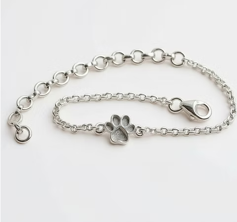 Memorial Paw Bracelet – Sterling Silver | Heartstones®