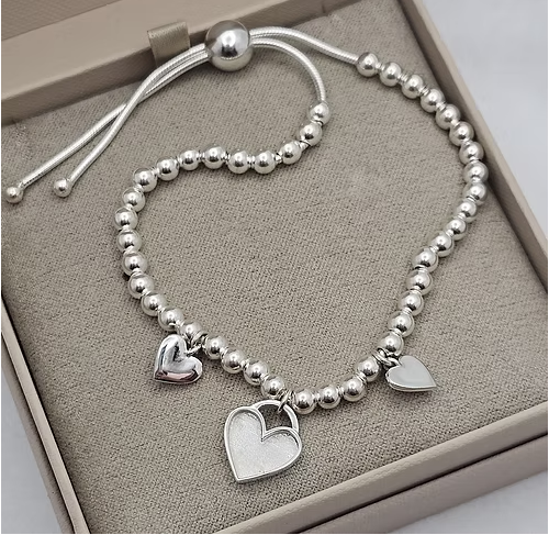 Memorial Three Heart Adjustable Bracelet – Sterling Silver | Heartstones®