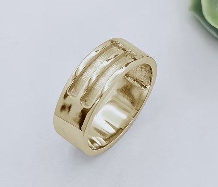Memorial Double Bar 7mm Ring  – 9ct Gold | Heartstones®