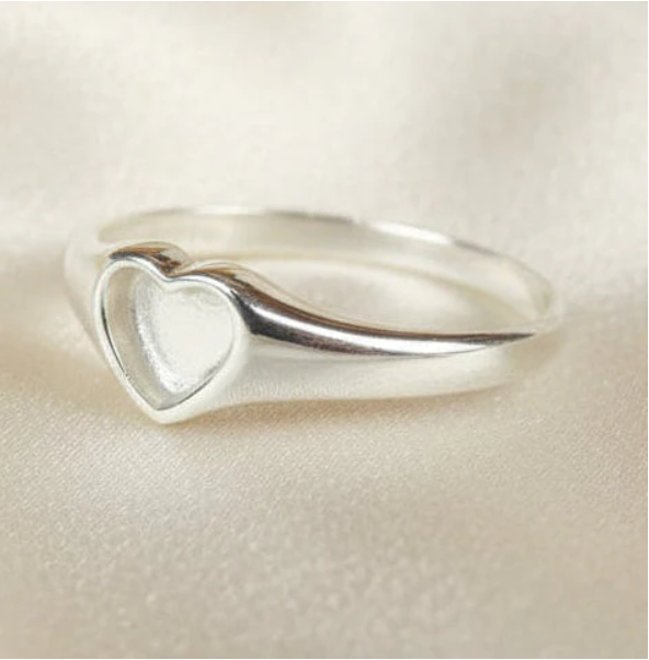 Memorial Heart Signet Ring – Sterling Silver | Heartstones®