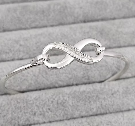 Memorial Infinity Bangle – Sterling Silver | Heartstones®