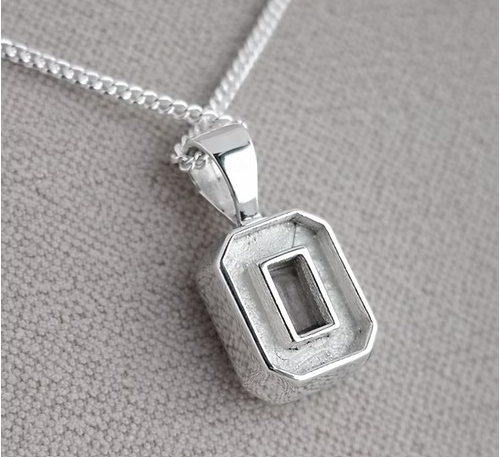 Memorial Emerald Cut Secretly Set Necklace – Sterling Silver | Heartstones®