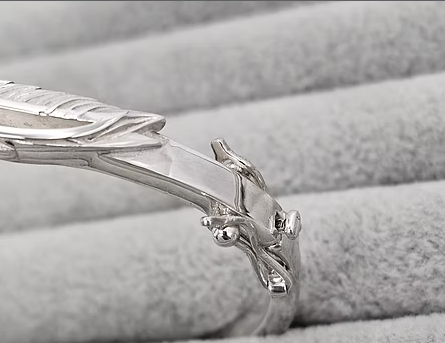 Memorial Feather Solid Bangle – Sterling Silver | Heartstones®