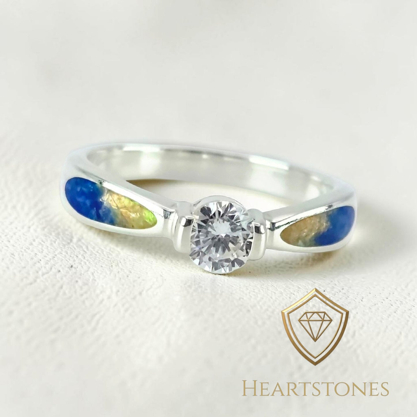 Memorial Solitaire Ring – Sterling Silver | Heartstones®