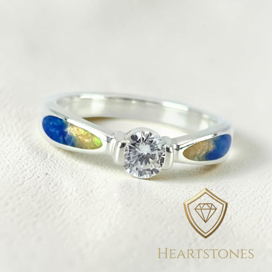 Memorial Solitaire Ring – Sterling Silver | Heartstones®